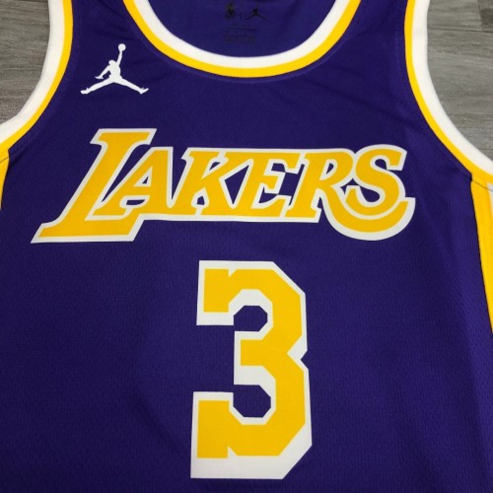 Men's Los Angeles Lakers Anthony Davis 3 Jordan Purple 20/21 Swingman Jersey-Statement Edition-Pro Kit Vault | Brand New 26/27 Sports Jerseys
